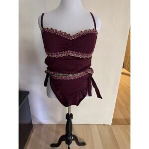 3 Piece Tankini Swimsuit With Top, Bottom, Skirt